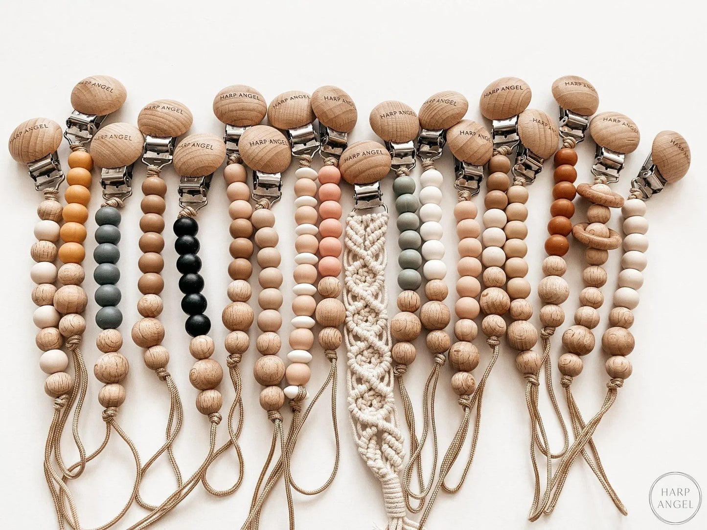 Pacifier Clip Harper (Camel) Harp Angel Boutique