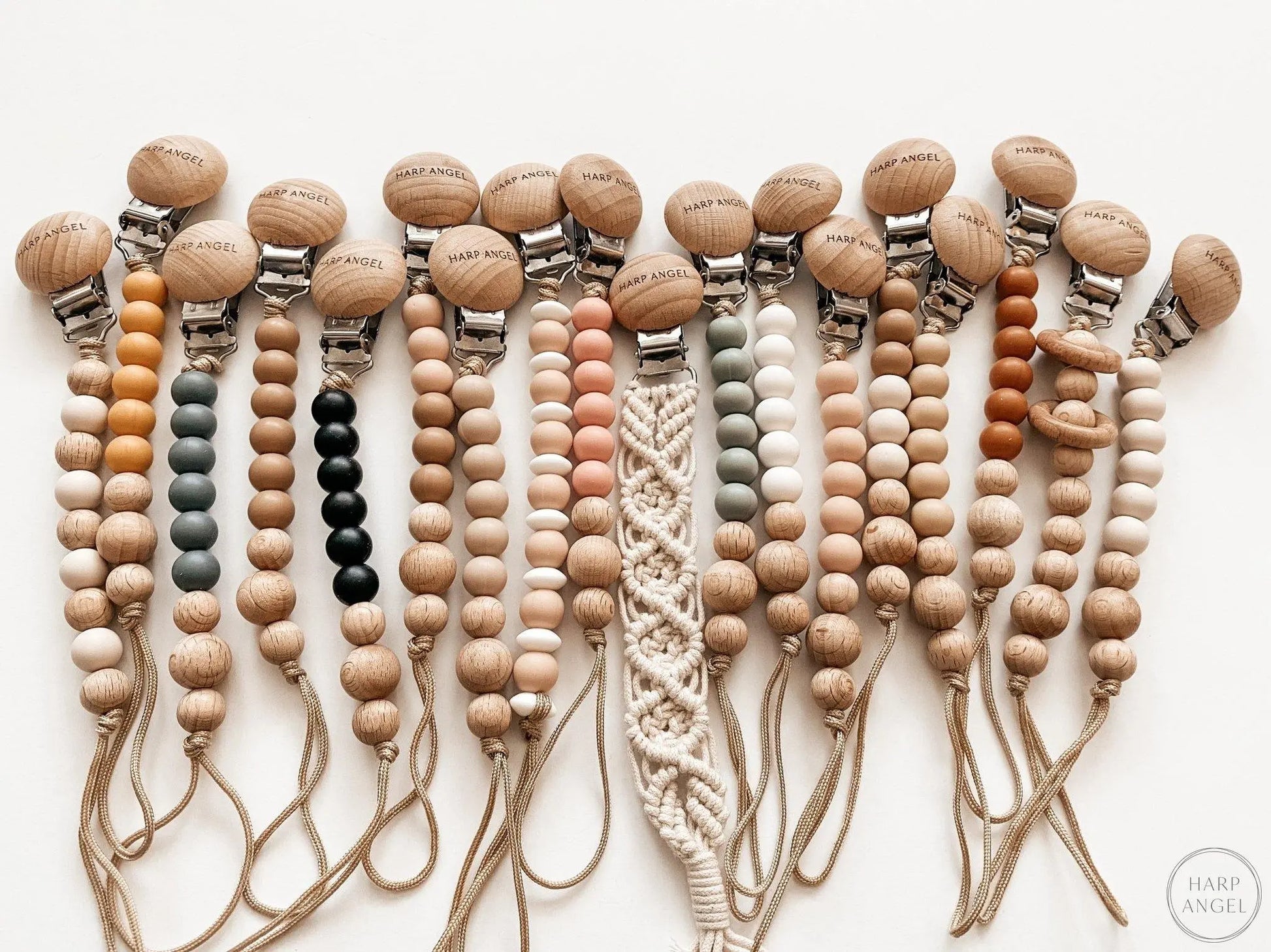 Pacifier Clip Harper (Camel) Harp Angel Boutique