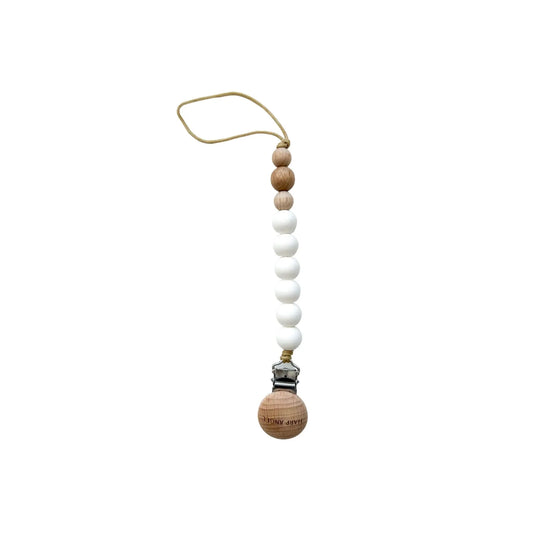 Pacifier Clip Harper (White) Harp Angel Boutique