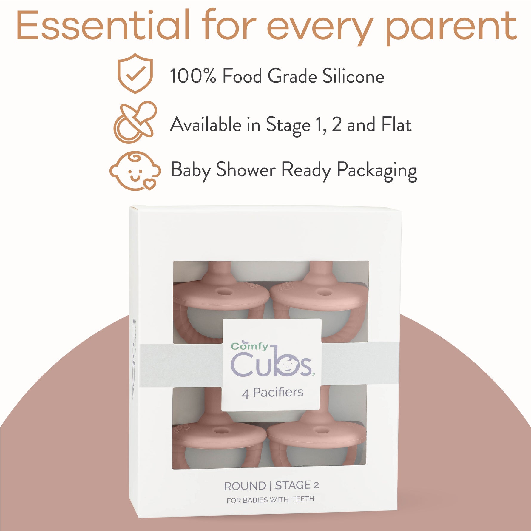 Pacifier Set Pink Blush 4 Pack Baby Silicone BPA Free Comfy Cubs Everetts Place: Online Boutique 12.99