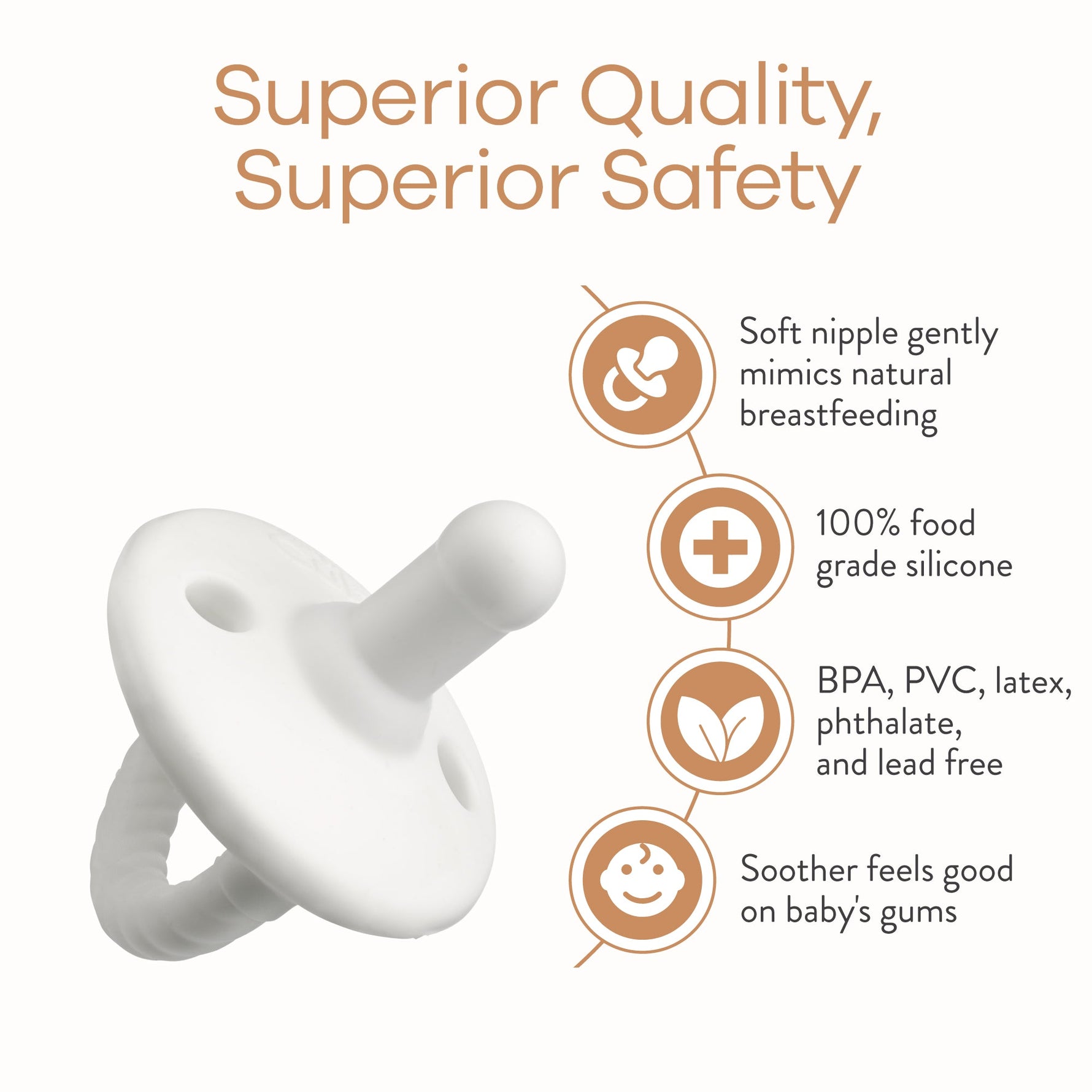 Pacifiers White 4 Pack Silicone BPA Free Baby Safe Comfy Cubs Everetts Place: Online Boutique