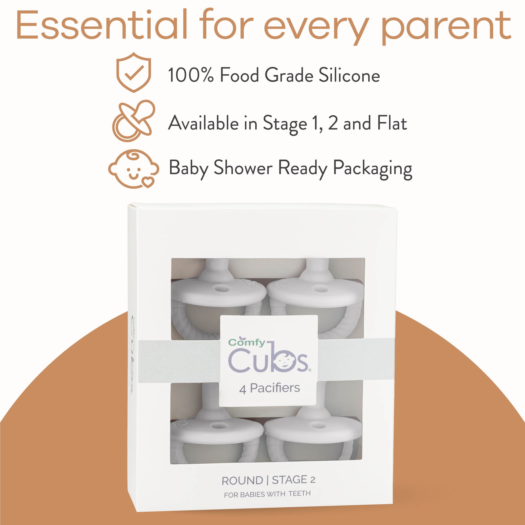 Pacifiers White 4 Pack Silicone BPA Free Baby Safe Comfy Cubs Everetts Place: Online Boutique 12.99