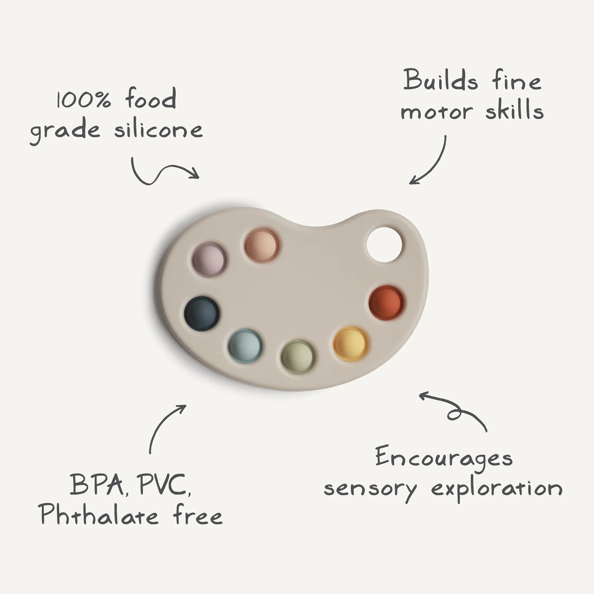 Paint Palette Press Toy for Sensory Exploration and Fine Motor Skill Development Mushie