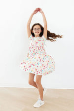 Mila & Rose ® Painted Posies S/S Pocket Twirl Dress - 