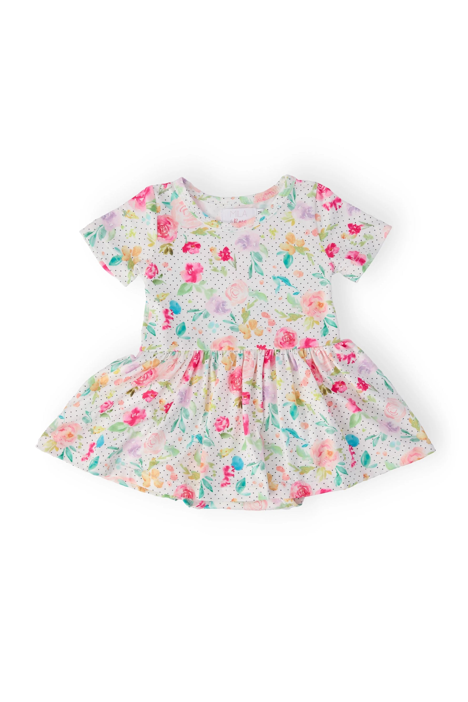 Painted Posies S/S Twirl Bodysuit - Sleeve, Baby & Toddler Clothing, Dress, Textile, Pink | Everetts Place