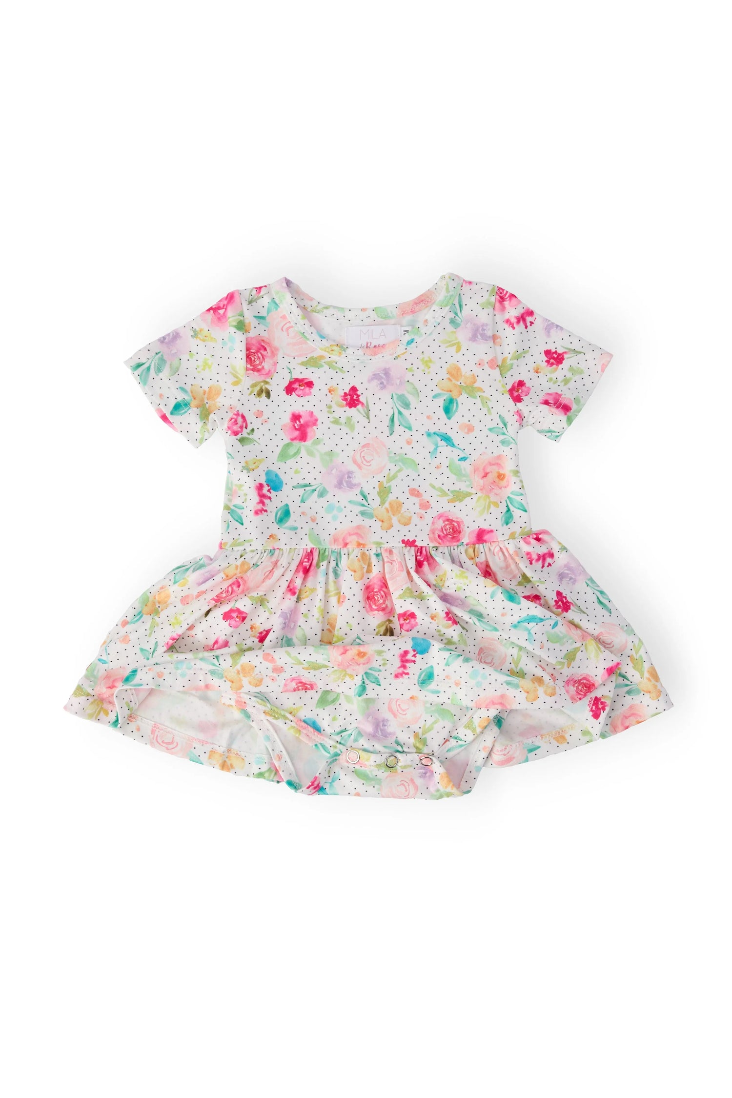 Mila & Rose ® Painted Posies S/S Twirl Bodysuit - 
