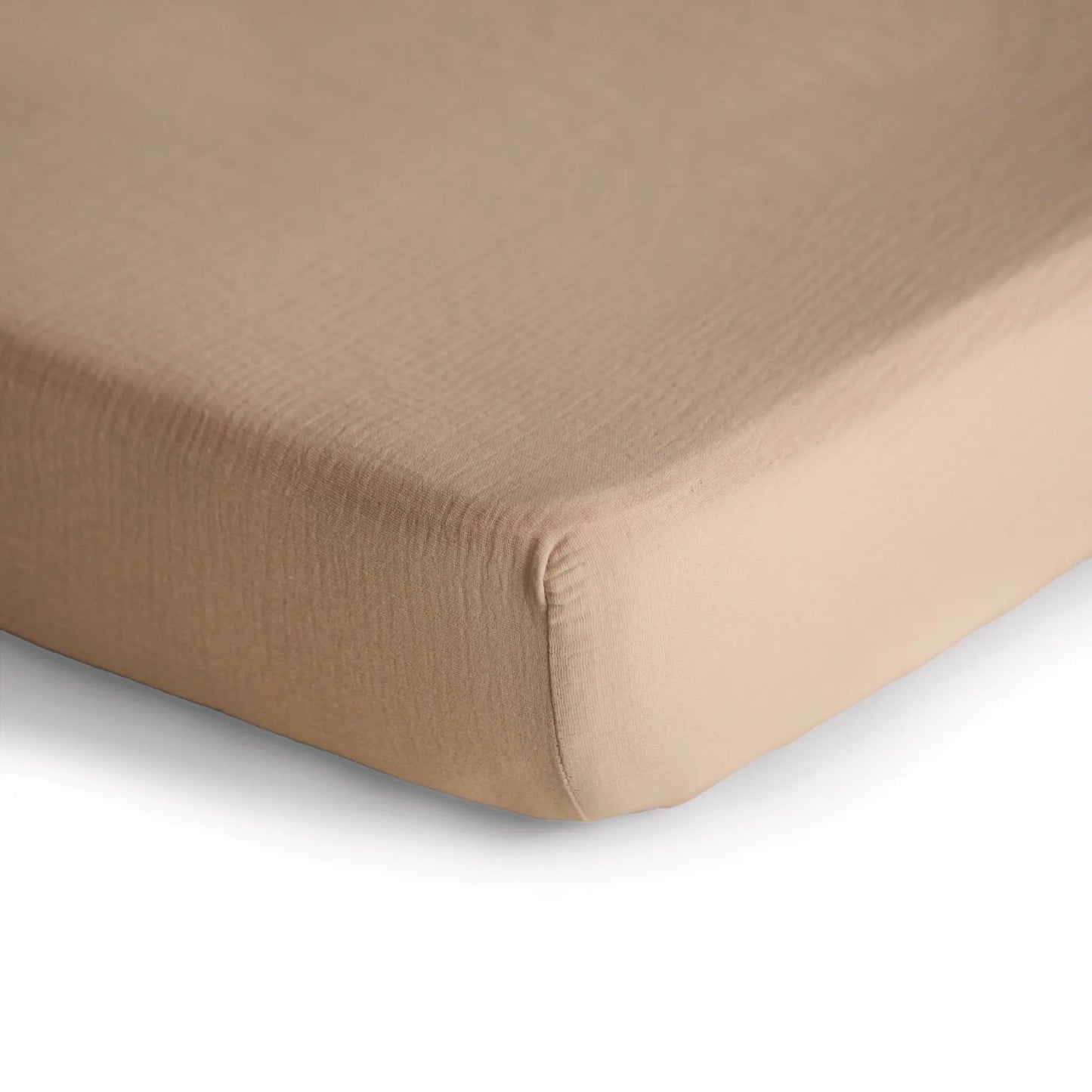 Mini Muslin Crib Sheet 100 Percent Cotton Extra Soft Breathable Fabric Full Elastic Edges Pre-Washed For Softness Mushie