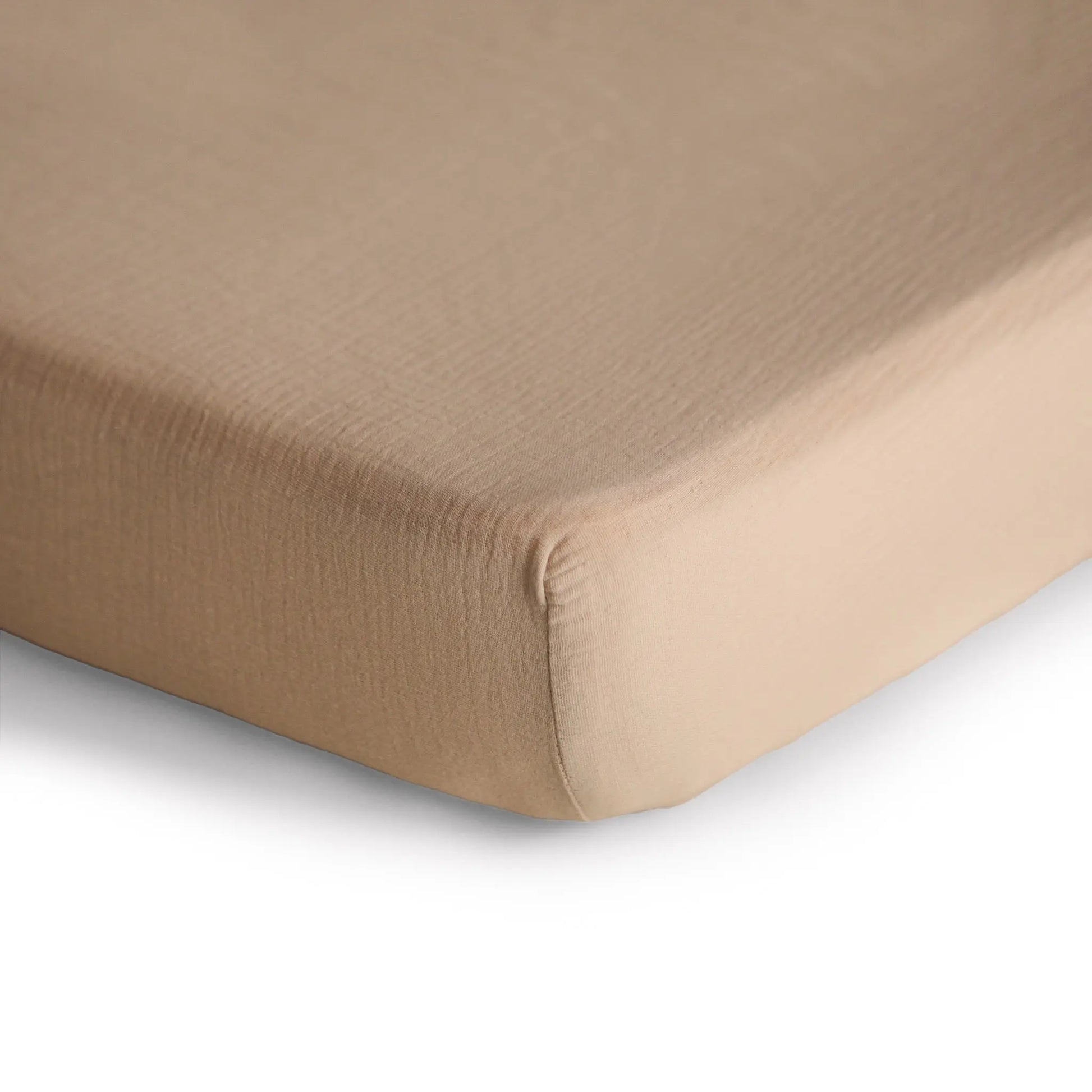 Mini Muslin Crib Sheet 100 Percent Cotton Extra Soft Breathable Fabric Full Elastic Edges Pre-Washed For Softness Mushie