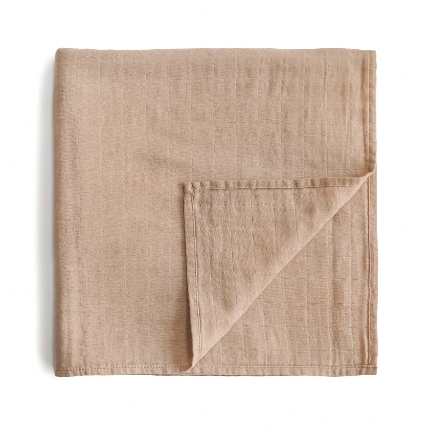 Organic Cotton Muslin Swaddle Blanket for Baby Cuddling and Nursing Mushie