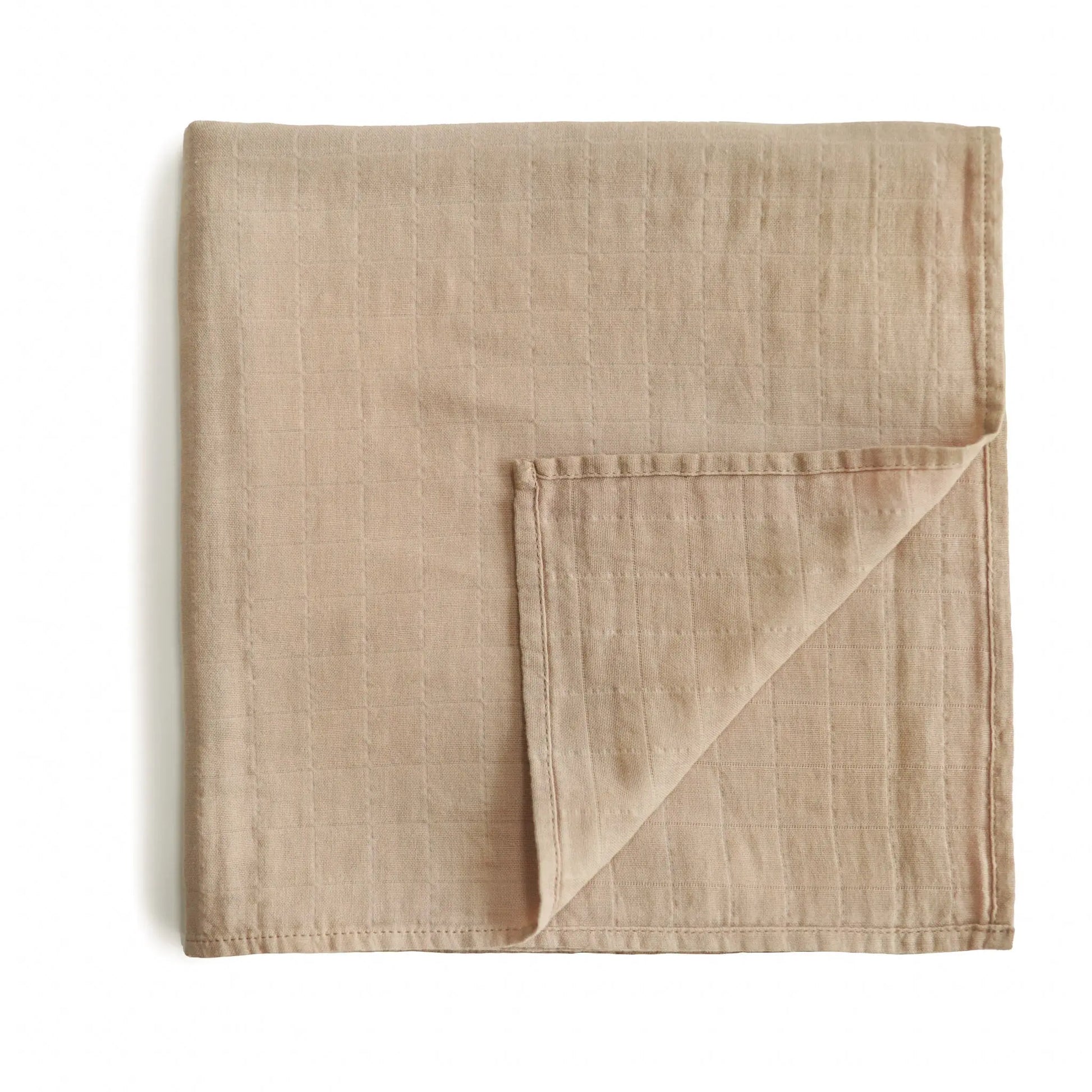 Organic Cotton Muslin Swaddle Blanket for Baby Cuddling and Nursing Mushie