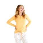 Bubble Baby Papaya | Adult Long Sleeve Henley - 