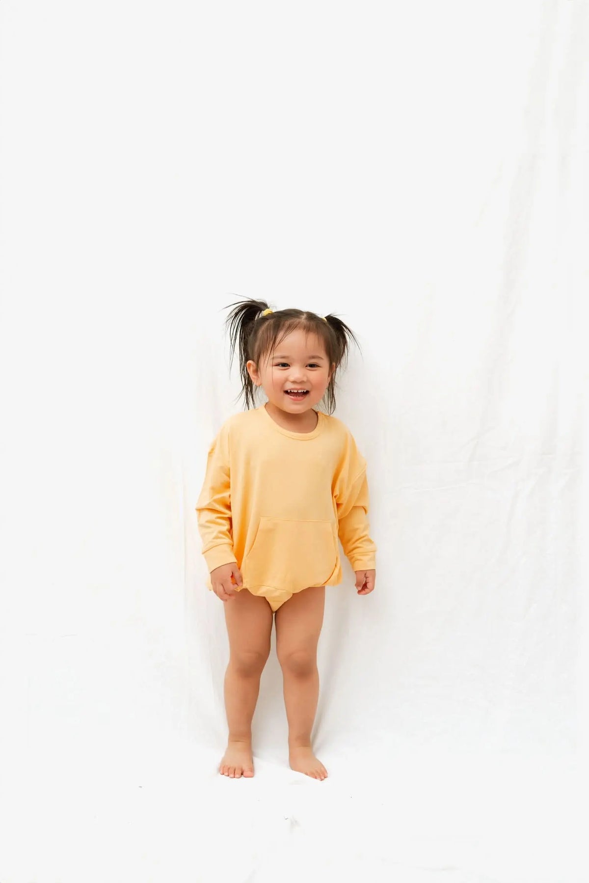 Papaya | Long Sleeve Bubble Romper - Sleeve, Baby & Toddler Clothing, Yellow, Child, Thigh | Everetts Place