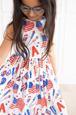 Party in the USA Tank Twirl Dress for Girls Summer Play Mila & Rose ® Everetts Place: Online Boutique