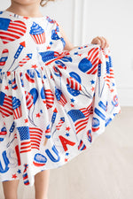 Party in the USA Tank Twirl Dress for Girls Summer Play Mila & Rose ® Everetts Place: Online Boutique