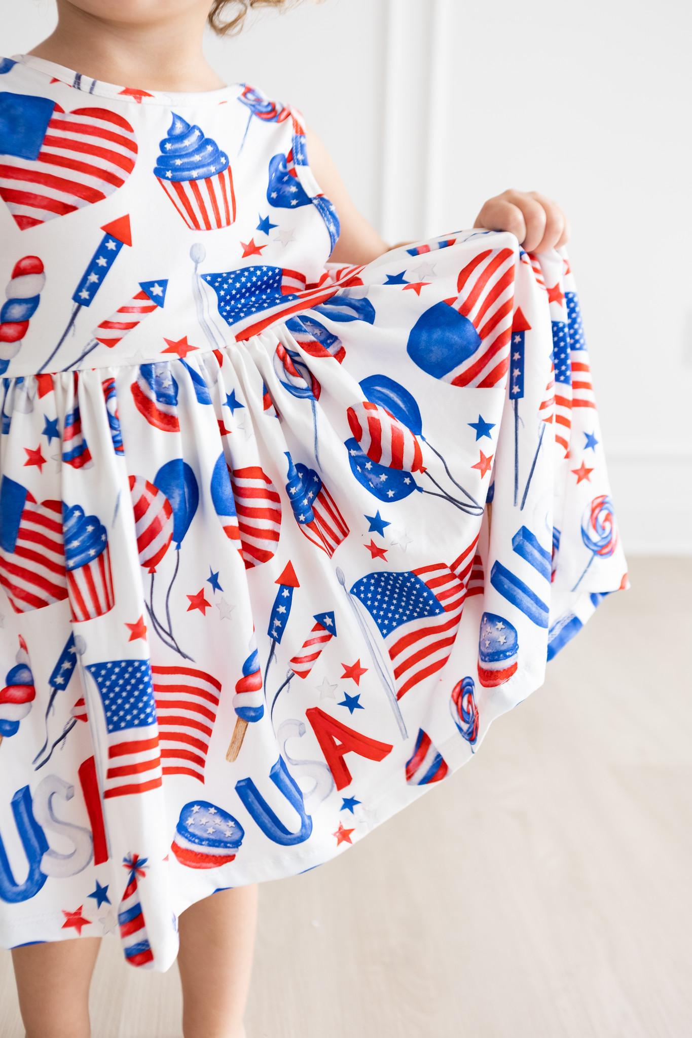 Party in the USA Tank Twirl Dress for Girls Summer Play Mila & Rose ® Everetts Place: Online Boutique