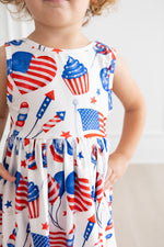 Party in the USA Tank Twirl Dress for Girls Summer Play Mila & Rose ® Everetts Place: Online Boutique