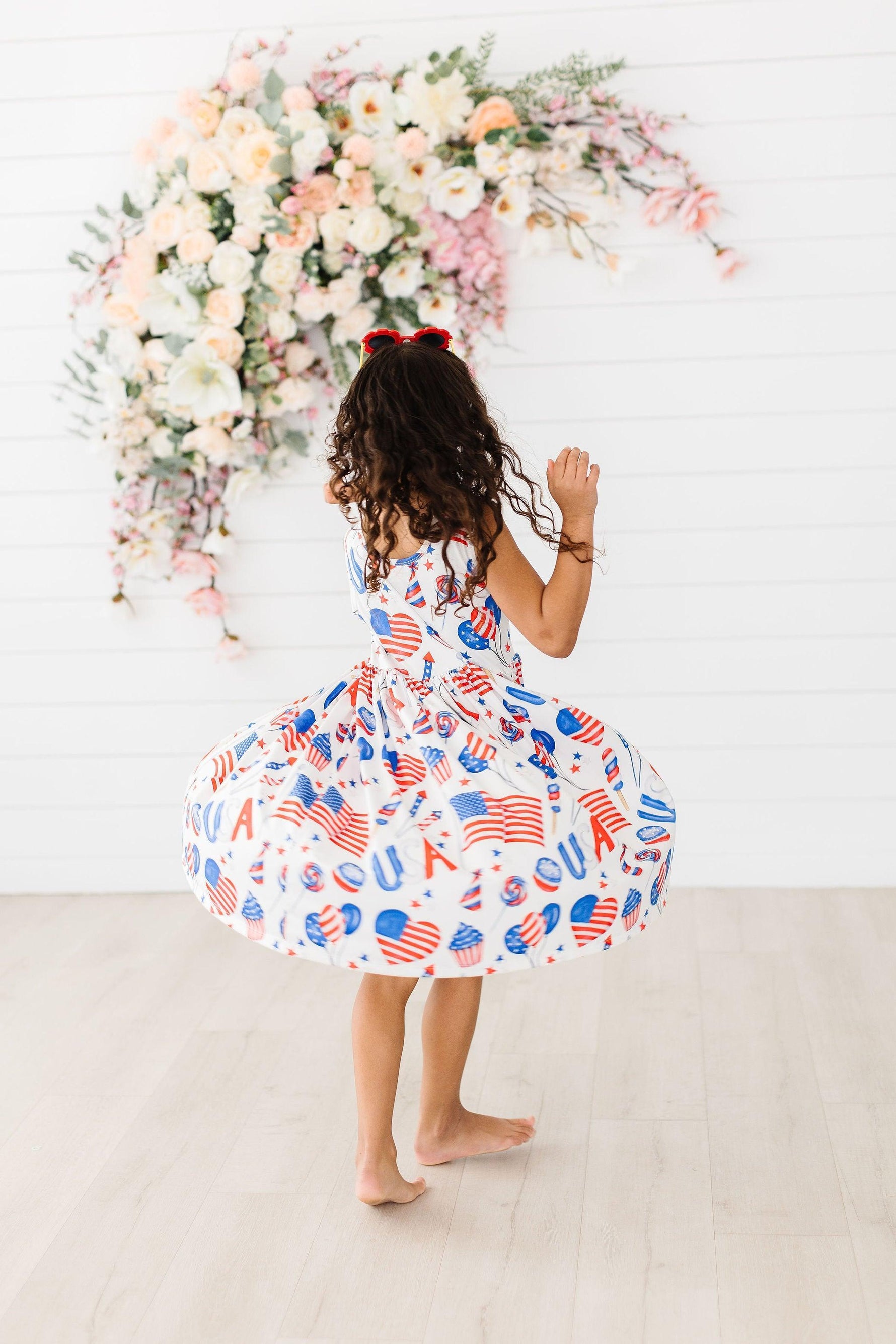 Party in the USA Tank Twirl Dress for Girls Summer Play Mila & Rose ® Everetts Place: Online Boutique