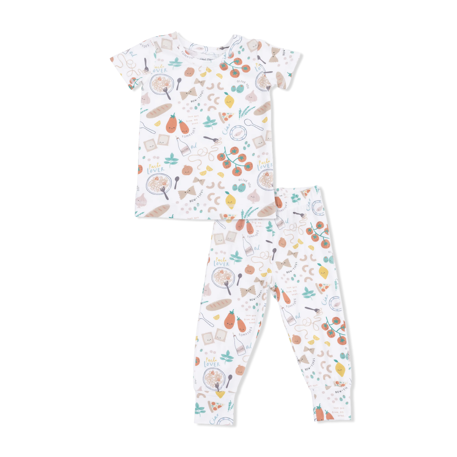 Pasta Lovers Short Sleeve Loungewear Set Baby Pajamas Angel Dear Angel Dear 