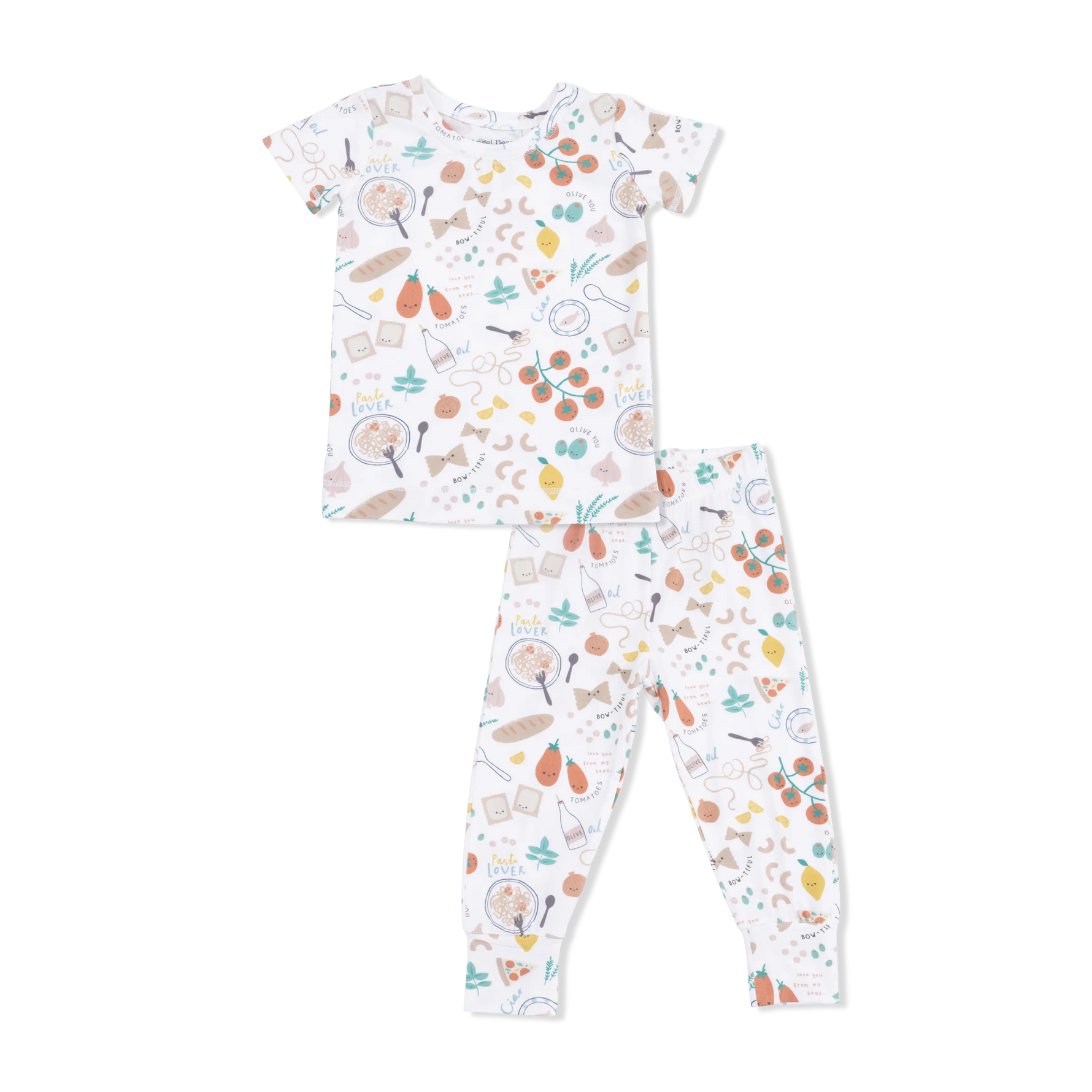 Pasta Lovers Short Sleeve Loungewear Set Baby Pajamas Angel Dear Angel Dear 