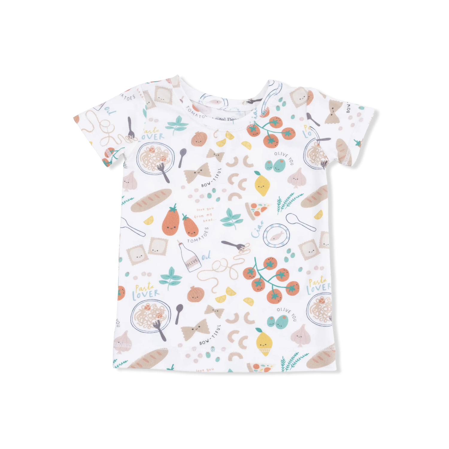 Pasta Lovers Short Sleeve Loungewear Set Baby Pajamas Angel Dear Angel Dear 