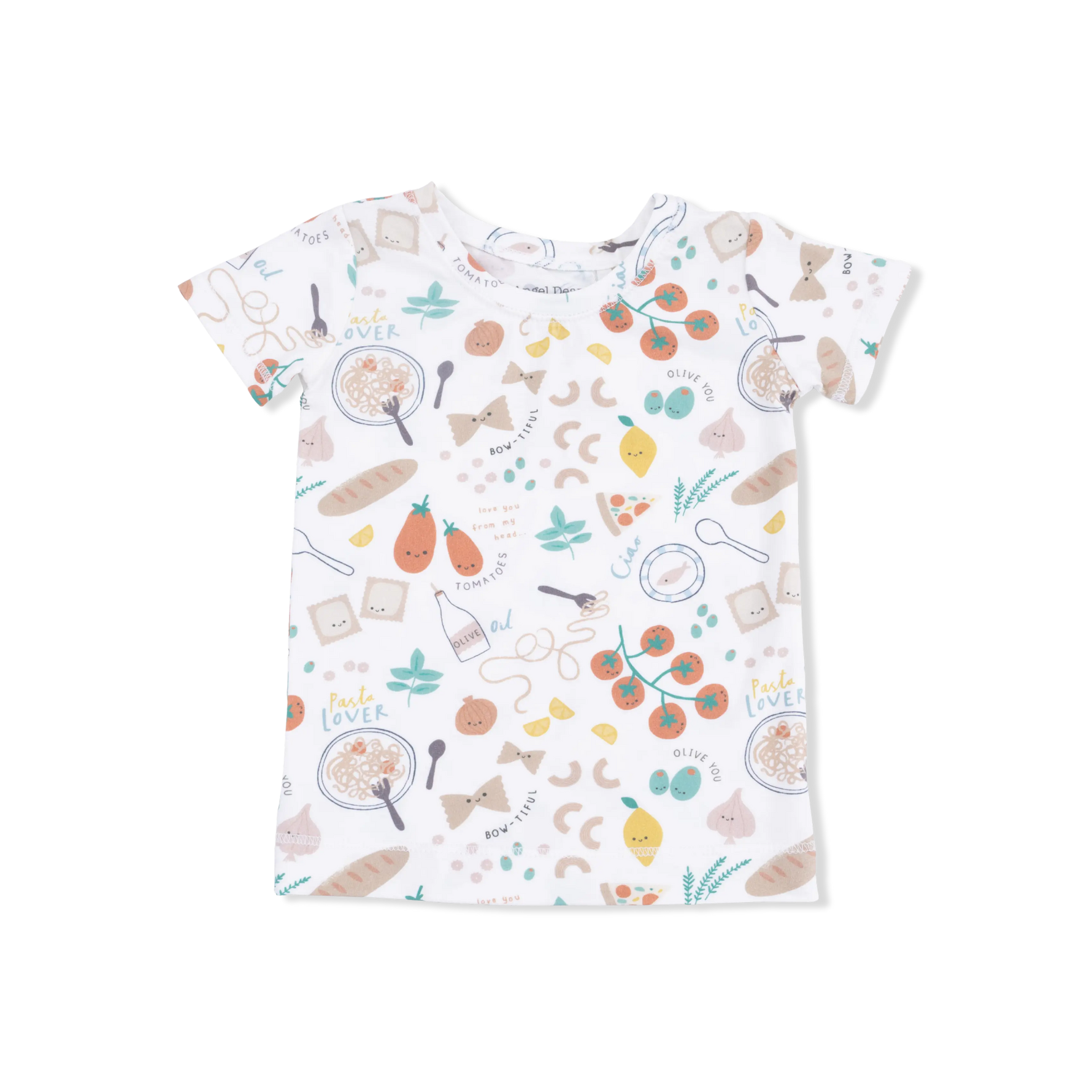 Pasta Lovers Short Sleeve Loungewear Set Baby Pajamas Angel Dear Angel Dear 
