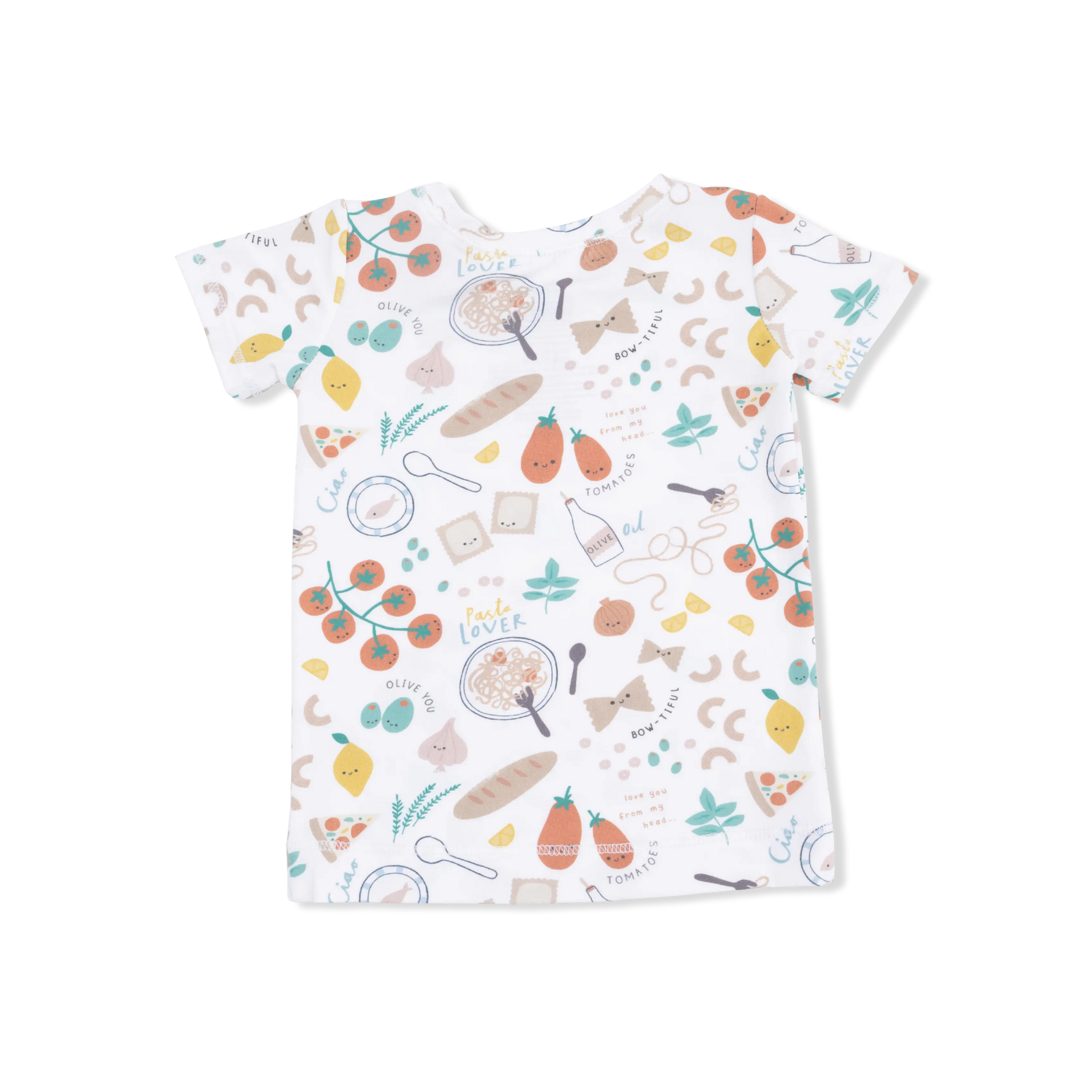 Pasta Lovers Short Sleeve Loungewear Set Baby Pajamas Angel Dear Angel Dear 