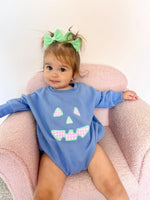 Little Joy Co. Pastel Gingham Jack O'Lantern Crewneck Sweatshirt or Romper - Everetts Place Boutique - 