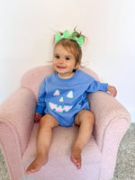 Little Joy Co. Pastel Gingham Jack O'Lantern Crewneck Sweatshirt or Romper - Everetts Place Boutique - 