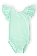 Pastel Green Short Sleeve Flutter Leotard for Girls Mila & Rose ® Everetts Place: Online Boutique
