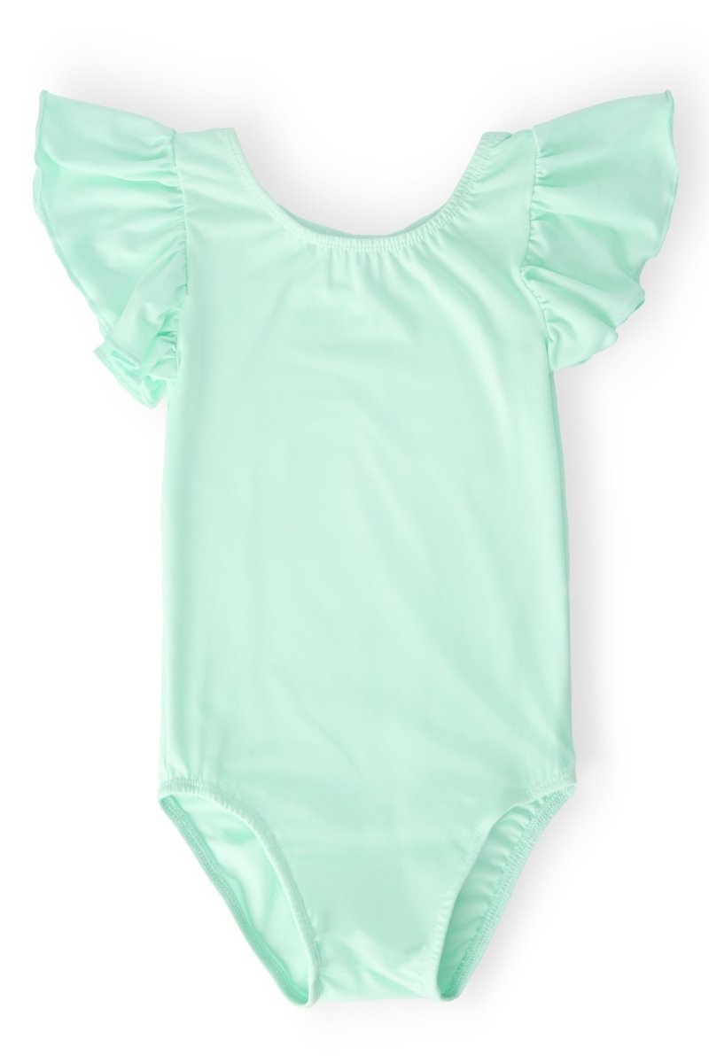 Mila & Rose ® Pastel Green Short Sleeve Flutter Leotard for Girls - Everetts Place Boutique - 