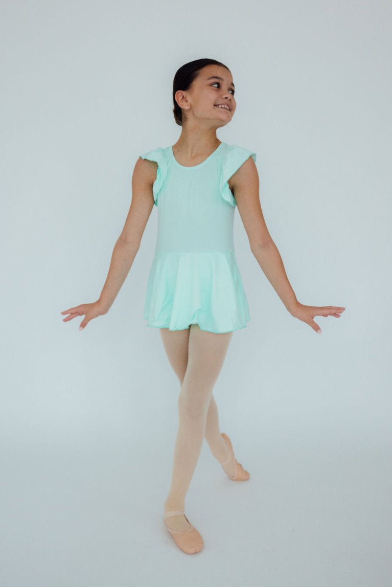 Mila & Rose ® Pastel Green Short Sleeve Twirl Leotard for Girls Dance - Everetts Place Boutique - 