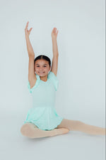 Mila & Rose ® Pastel Green Short Sleeve Twirl Leotard for Girls Dance - Everetts Place Boutique - 