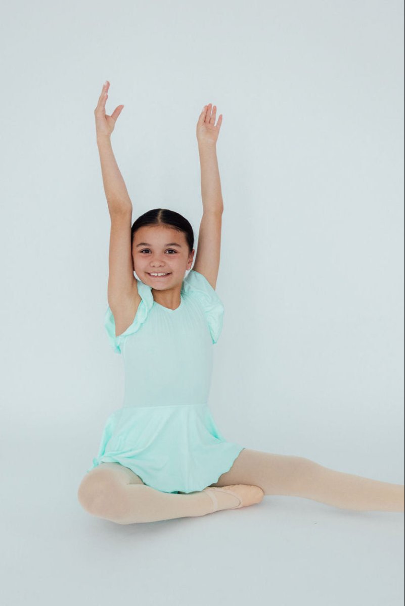 Mila & Rose ® Pastel Green Short Sleeve Twirl Leotard for Girls Dance - Everetts Place Boutique - 