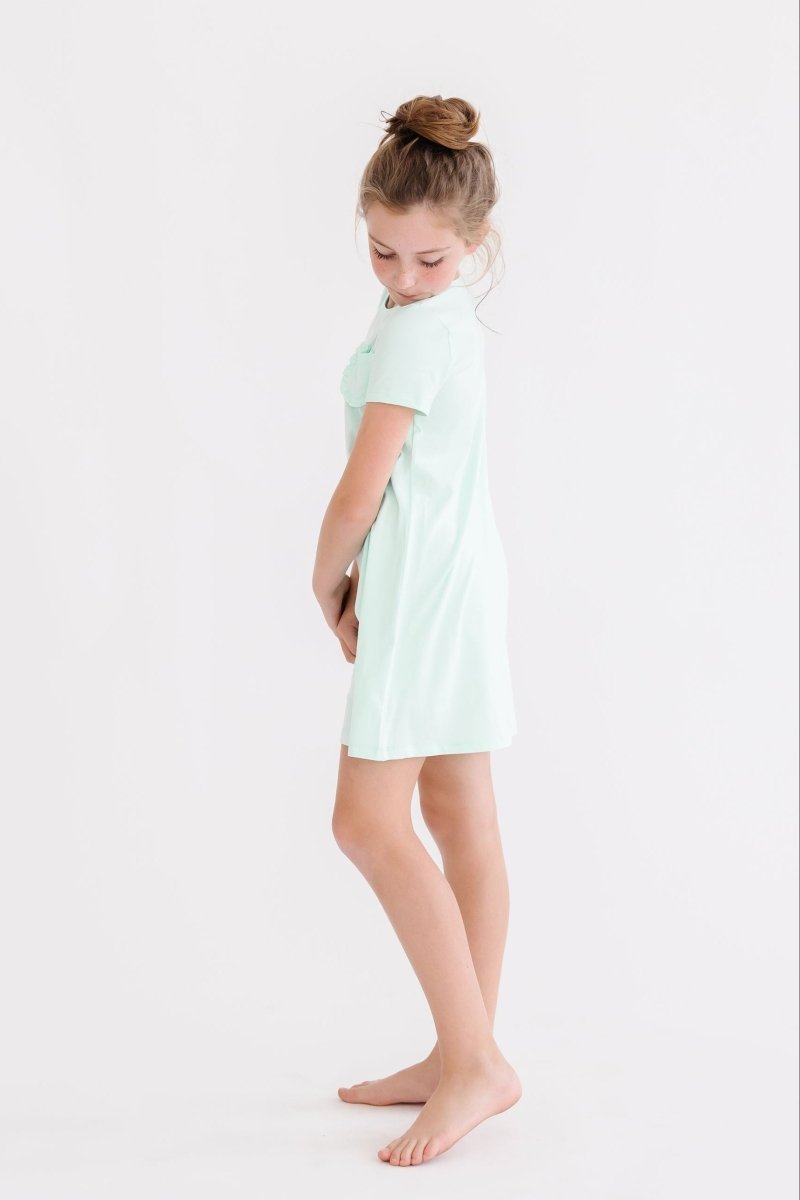 Mila & Rose ® Pastel Green T Shirt Dress for Girls Casual Playwear - Everetts Place Boutique - 