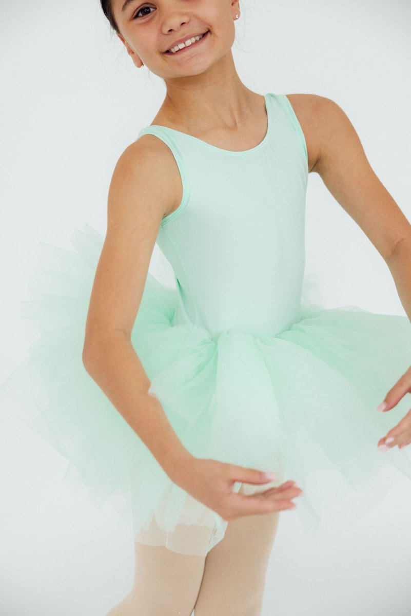 Mila & Rose ® Pastel Green Tank Tutu Leotard For Girls Dancewear - Everetts Place Boutique - 