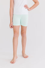 Mila & Rose ® Pastel Green Twirl Shorts For Girls High Waisted Layering - Everetts Place Boutique - 