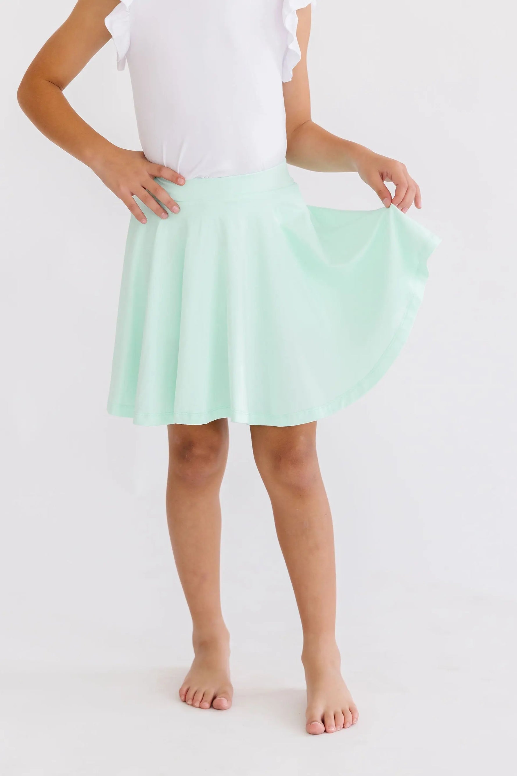 Pastel Green Twirl Skort With Attached Shorts For Girls Mila & Rose ® Everetts Place: Online Boutique