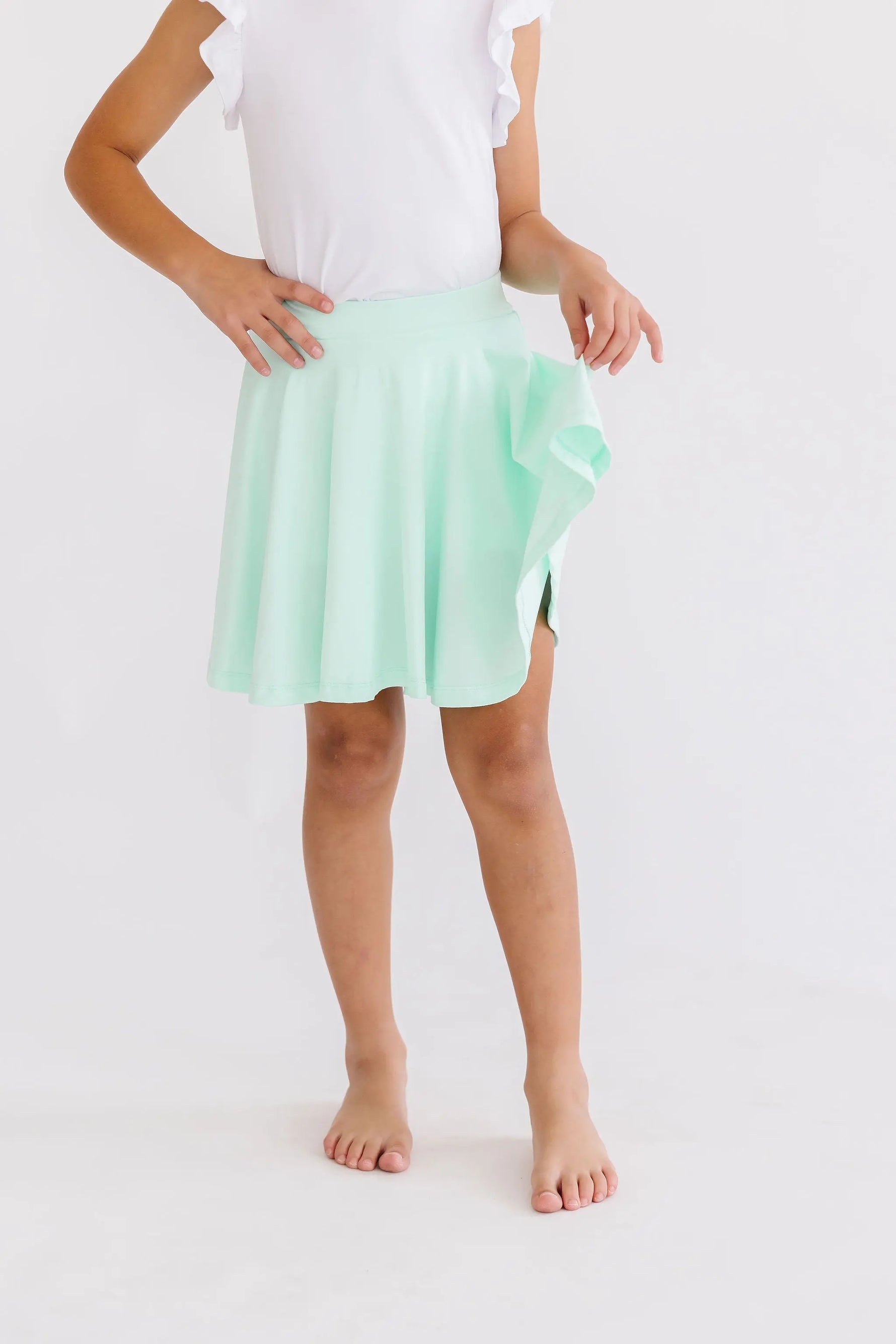 Pastel Green Twirl Skort With Attached Shorts For Girls Mila & Rose ® Everetts Place: Online Boutique