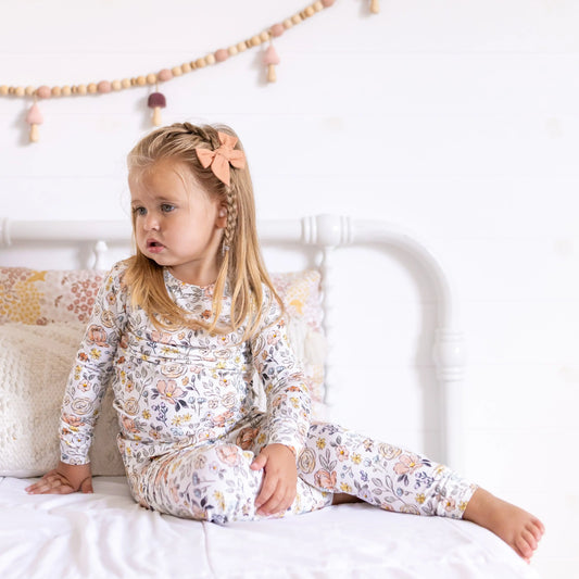 Pastel Petals Modal Pajamas 2pc Soft Breathable Nightwear Little Joy Co. Everetts Place: Online Boutique