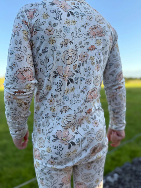 Pastel Petals Modal Zippy Romper For Baby With Feet Little Joy Co. Everetts Place: Online Boutique
