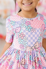 Patchwork Princess Short Sleeve Pocket Twirl Party Dress Mila & Rose ® Everetts Place: Online Boutique