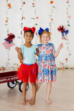 Mila & Rose ® Patriotic Patchwork Tutu Shorts For Girls Playwear Everyday - Everetts Place Boutique - 