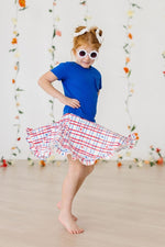 Mila & Rose ® Patriotic Plaid Ruffle Twirl Skort With Attached Shorts - Everetts Place Boutique - 
