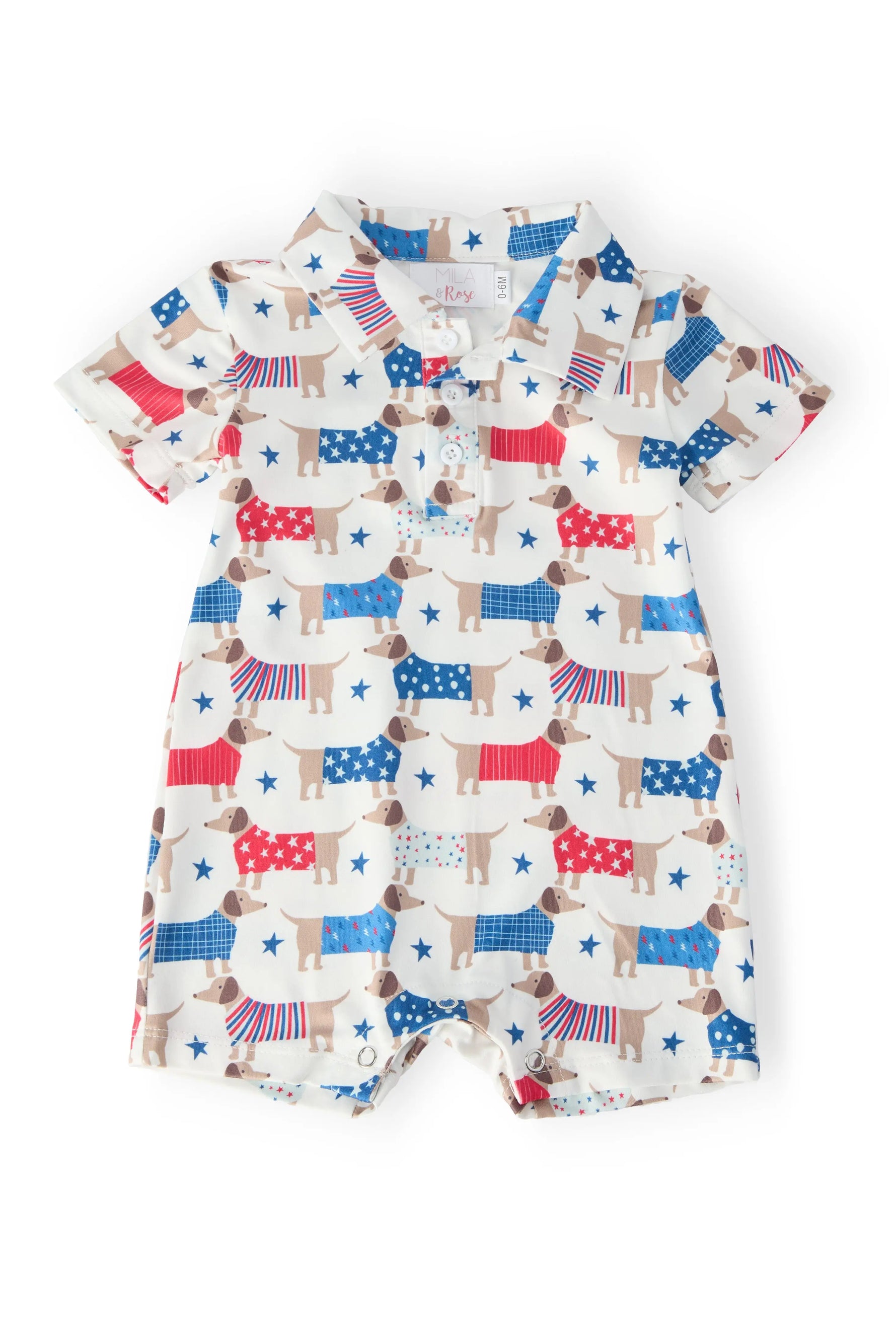 Patriotic Pups Polo Shorty One-Piece Mila & Rose ® 