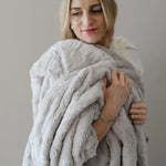 Patterned Faux Fur Throw Blanket Saranoni Luxuriously Soft Saranoni Everetts Place Boutique