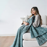 Patterned Faux Fur Throw Blanket Saranoni Luxuriously Soft Saranoni Everetts Place Boutique