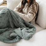 Patterned Faux Fur Throw Blanket Saranoni Luxuriously Soft Saranoni Everetts Place Boutique