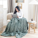 Patterned Faux Fur Throw Blanket Saranoni Luxuriously Soft Saranoni Everetts Place Boutique