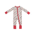 Dreamlet Paws And Claus Convertible Zip Footies 12-18M Bamboo - Apparel & Accessories > Clothing > Baby & Toddler Clothing > Baby & Toddler Sleepwear Convertible Zip Footies