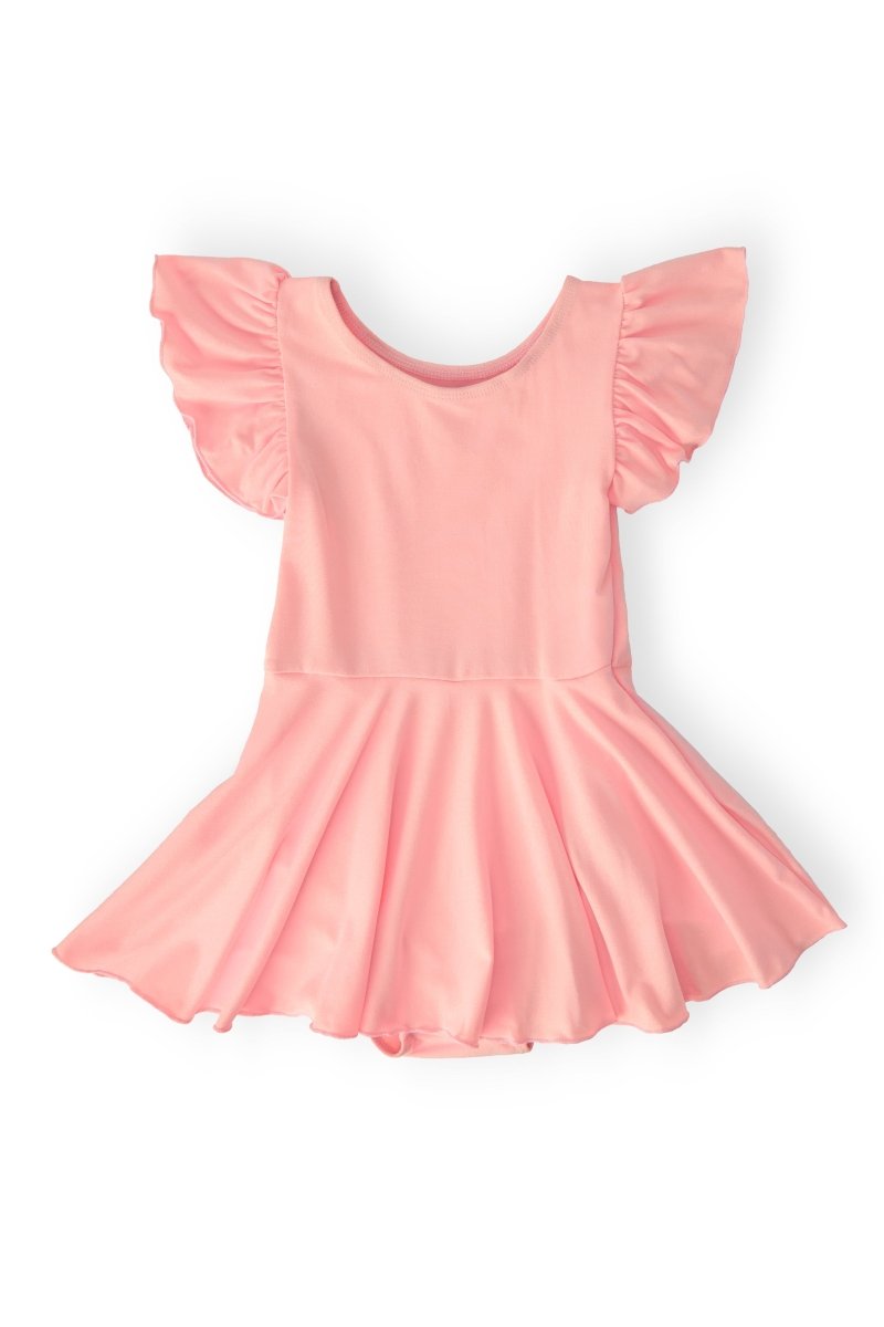 Mila & Rose ® Peach Leotard - Short Sleeve Twirl Leotard For Toddlers Dancewear - Everetts Place Boutique - 